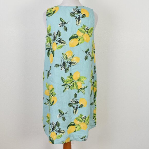 J. Jill Love Linen Lemon Print A Line Shift Dress - L - Picture 5 of 8
